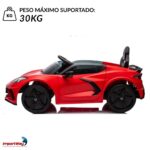 Mini Carro Elétrico 12V Licenciado Corvette C8 Vermelho - BW431VM - 5