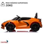 Mini Carro Elétrico 12V Licenciado Corvette C8 Laranja - BW431LR - 5