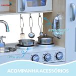 Cozinha Madeira Infantil C/ Geladeira E Máquina De Gelo, Microondas, Fogão Por Indução E Interfone 59PCS - BW454 - 5