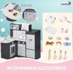 Cozinha Madeira Infantil Moderna Com Geladeira E Microondas 57PCS - BW455 - 5