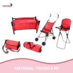 Kit Carrinho Boneca Infantil 5 peças - BW330VM - 5