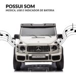 Mini Carro Elétrico Gigante 24V Licenciado Mercedes Benz G63 Branco - BW434BR - 6