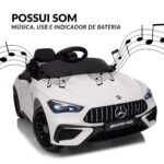 Mini Carro Elétrico 12V Licenciado Mercedes Benz Cle53 Branco - BW435BR - 6