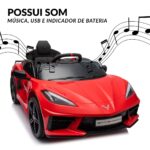 Mini Carro Elétrico 12V Licenciado Corvette C8 Vermelho - BW431VM - 6