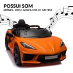 Mini Carro Elétrico 12V Licenciado Corvette C8 Laranja - BW431LR - 6