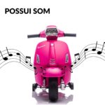 Mini Moto Elétrica 6V Licenciado Vespa Rosa - BW433RS - 6