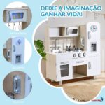 Cozinha Madeira Infantil C/ Geladeira E Máquina De Gelo, Microondas, Fogão Por Indução E Interfone 59PCS - BW454 - 6