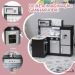 Cozinha Madeira Infantil Moderna Com Geladeira E Microondas 57PCS - BW455 - 6