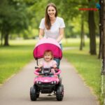 Mini Quadriciclo Elétrico 6V Com Empurrador E Cobertura Rosa - BW393RS - 7