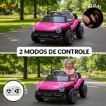 Mini Carro Elétrico 12V Licenciado Volkswagen E Buggy Rosa - BW432RS - 7