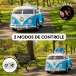 Mini Kombi Elétrica 6V Licenciado Volkswagen Buzz Azul - BW430AZ - 7