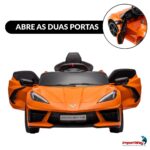 Mini Carro Elétrico 12V Licenciado Corvette C8 Laranja - BW431LR - 7