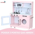 Cozinha Madeira Infantil Com Máquina De Lavar, Coifa, Forno, Microondas 58PCS - BW452 - 7