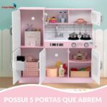 Cozinha Madeira Infantil Com Lava Louça, Microondas E Geladeira 79PCS - BW453 - 7