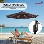 Ombrelone Central Led Varetas 2,70m TerraCota - IWOBCL270TE - 9