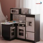 Cozinha Madeira Infantil Moderna Com Geladeira E Microondas 57PCS - BW455 - 9