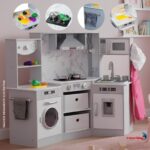 Cozinha Madeira Infantil Completa Com Geladeira E Máquina de Lavar 77PCS - BW456 - 9