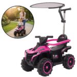 Quadriciclo Elétrico com Empurrador e Cobertura 6V Rosa - BW444RS - 1