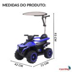 Quadriciclo Elétrico Com Empurrador e Coberta 6V Azul - BW444AZ - 2