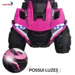 Quadriciclo Elétrico com Empurrador e Cobertura 6V Rosa - BW444RS - 3