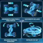 Carrinho Acrobático Controle Remoto Rotação 360° Azul - BW344AZ - 4