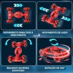 Carrinho Acrobático Controle Remoto Rotação 360° Vermelho - BW344VM - 4