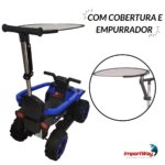 Quadriciclo Elétrico Com Empurrador e Coberta 6V Azul - BW444AZ - 5