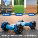 Carrinho Acrobático Controle Remoto Rotação 360° Azul - BW344AZ - 7