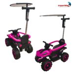 Quadriciclo Elétrico com Empurrador e Cobertura 6V Rosa - BW444RS - 9