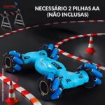 Carrinho Acrobático Controle Remoto Rotação 360° Azul - BW344AZ - 9