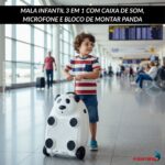 Mala Infantil 3 Em 1 Com Caixa De Som, Microfone E Bloco De Montar Panda - BW361PAN - 3