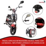 Bicicleta Scooter Elétrica 48V 350W Bateria Removível Vermelha - IWMV003VM - 9