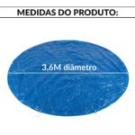 Capa Piscina Borda Estruturada Com Corda Para Amarrar Diâmetro 3,6M - IWPI005 - 2