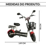 Bicicleta Scooter Elétrica 48V 500W Bateria Removível Vermelha - IWMV004VM - 2