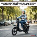 Bicicleta Scooter Elétrica 48V 500W Bateria Removível, Alarme E Chave antifurto - IWMV006 - 3