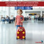Mala Infantil 3 Em 1 Com Caixa De Som, Microfone E Bloco De Montar Urso - BW361URS - 3