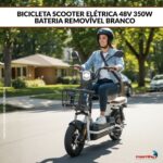 Bicicleta Scooter Elétrica 48V 350W Bateria Removível Branco - IWMV003BR - 3