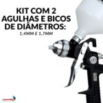 Pistola Pintura HVLP Copo 600ml 2 BICOS 1,4 e 1,7mm - IWPPHVLP2B - 4