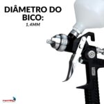 Pistola Pintura Gravidade HVLP 1 BICO 1,4MM - IWPPHVLP1B - 4