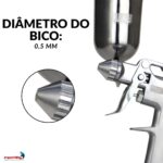 Pistola Pintura Aerógrafo Copo 200ml 1 Bico 0,5mm - IWPPAPR - 4