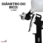 Pistola Pintura Gravidade Copo 600ml 1 Bico 1,5mm - IWPPG1B - 4