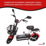 Bicicleta Scooter Elétrica 48V 500W Bateria Removível Vermelha - IWMV004VM - 4