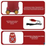 Mala Infantil 3 Em 1 Com Caixa De Som, Microfone E Bloco De Montar Urso - BW361URS - 6