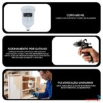 Pistola Pintura HVLP Copo 600ml 2 BICOS 1,4 e 1,7mm - IWPPHVLP2B - 7
