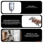 Pistola Pintura Aerógrafo Copo 200ml 1 Bico 0,5mm - IWPPAPR - 7