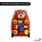Mala Infantil 3 Em 1 Com Caixa De Som, Microfone E Bloco De Montar Urso - BW361URS - 8