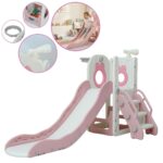 PlayGround Infantil 4 Em 1 Com Escorregador, Cesta E Telescópio Rosa - BW465RS - 1