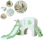 Playground Infantil 5 Em 1 Com Escorregador, Cesta, Telescópio, Ponte e Espaço Multifuncional Verde - BW466VD - 1
