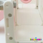 Playground Infantil 6 Em 1 Com Escorregador, Cesta, Telescópio, Ponte e Dois Espaços Multifuncional Rosa - BW467RS - 9