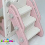 Playground Infantil 7 Em 1 Com Dois Escorregadores, Balanço, Cesta de Basquete, Telescópio, Ponte, Espaço Multifuncional inferior e Reprodutor de Música Rosa - BW468RS - 9